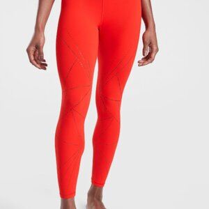 Athleta Elation Lasercut 7/8 Tight Timeless Red - XXS